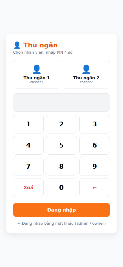 Đăng nhập PIN - mobile