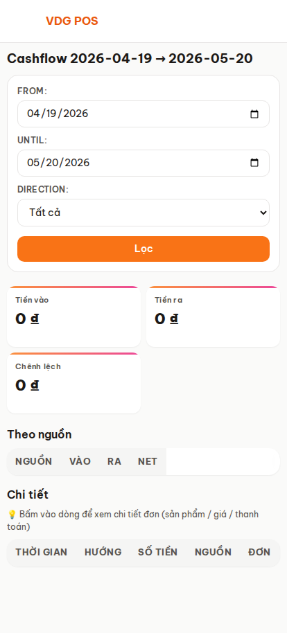 Dòng tiền - mobile
