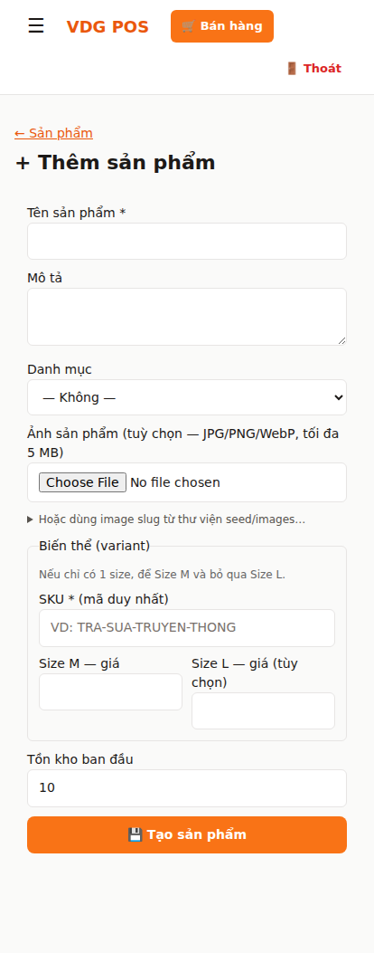 Thêm sản phẩm - mobile